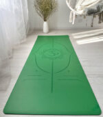 Коврик для йоги PU 183*68*04 см с разметкой - цвет зеленый.