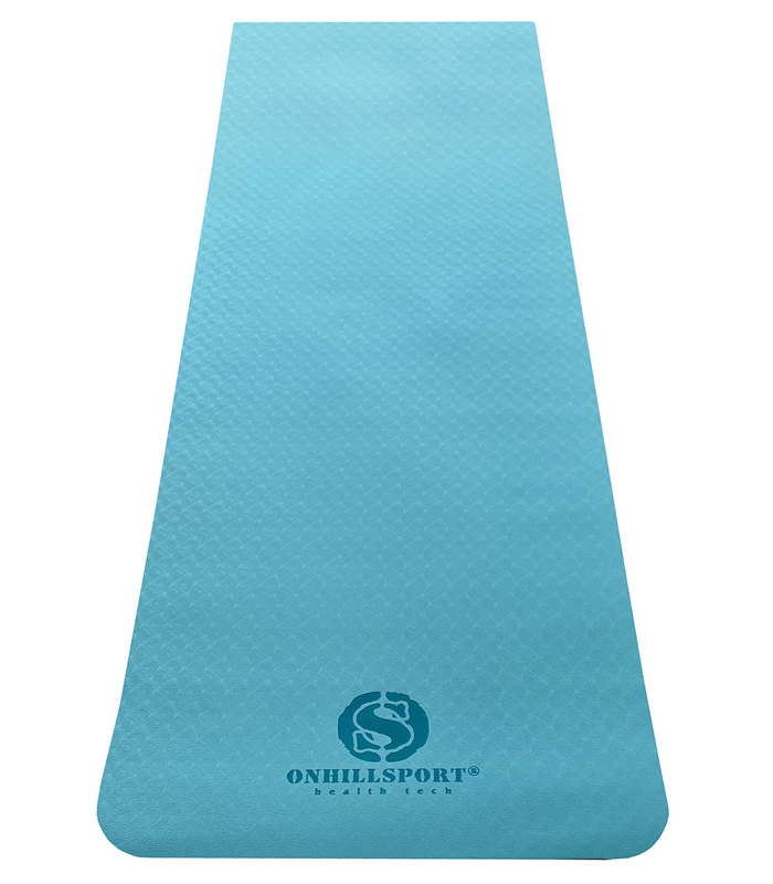 Коврик для йоги TPE 183*61*06 см 2-х слойный - сине-бирюзовый