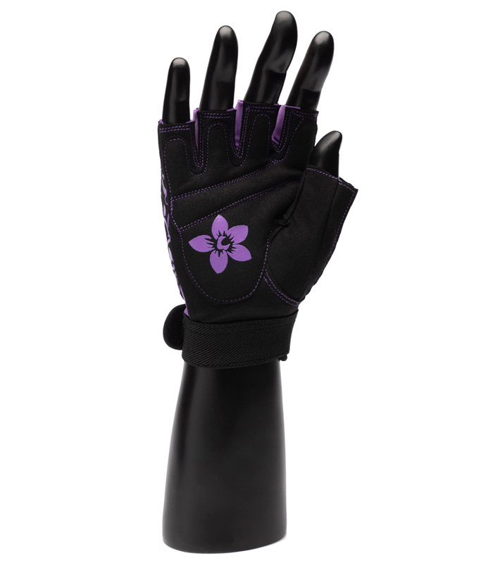 Перчатки для фитнеса женские замша черно-фиолетовые X11