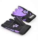 Перчатки замшевые для фитнеса черно-фиолетовые женские