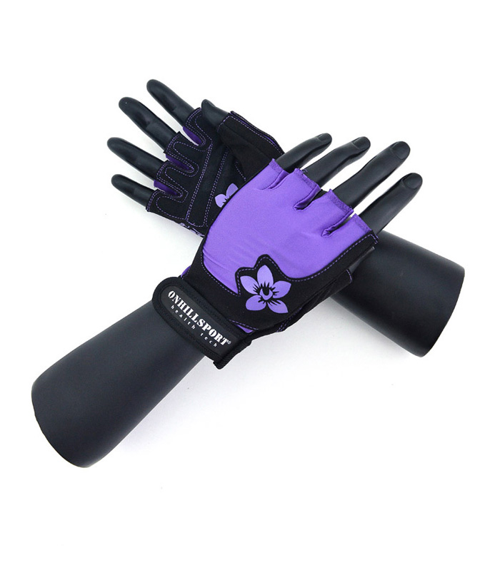 Перчатки для турника черно-фиолетовые