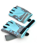 Перчатки женские для силовых видов спорта серо-голубые