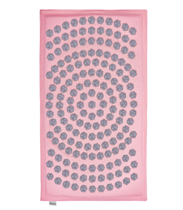 Коврик массажный IGORAMAT (80х45 см) - розовый аппликаторы цвет серый.