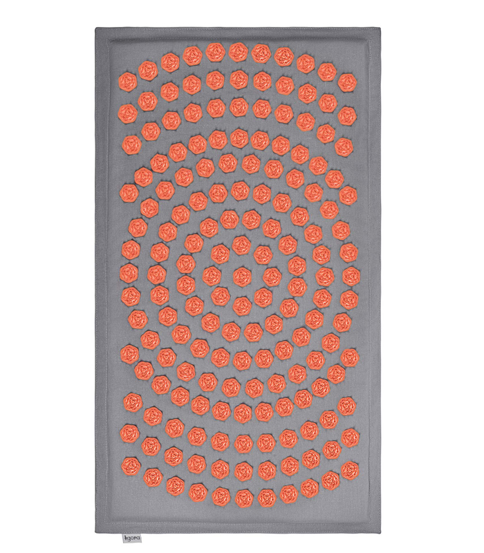 Коврик массажный IGORAMAT (80х45 см) - цвет серый, фишки персик.