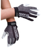 Перчатки CrossFit G5 черно-белые кожаные с тканью ONHILLSPORT - вид сверху