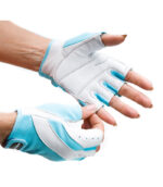 Перчатки женские для фитнеса Q13 бело-голубые - внутренняя часть