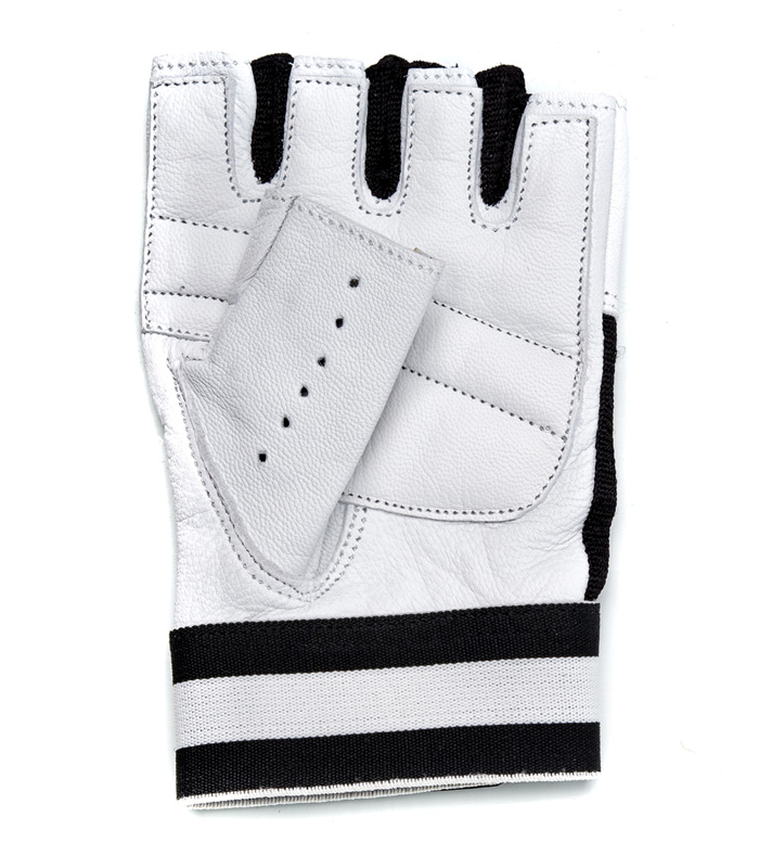 Перчатки для фитнеса Q20 черно-белые unisex кожаные ONHILLSPORT