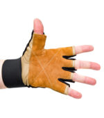Перчатки мужские для фитнеса Q21 черно-коричневые с фиксатором запястья ONHILLSPORT - вид внутри