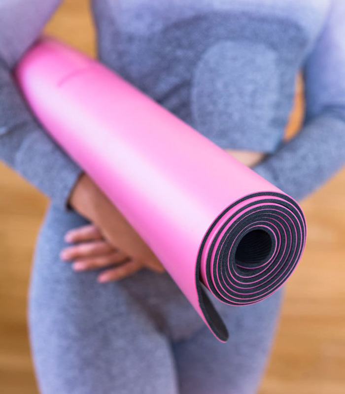 Коврик для йоги PU с разметкой ONHILLSPORT розового цвета