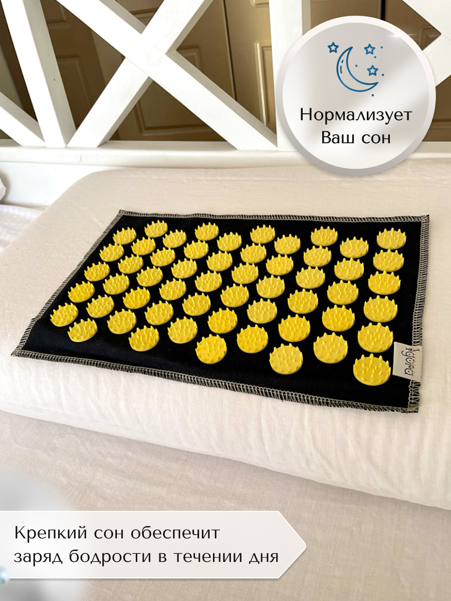 Характеристики массажного коврика с аппликаторами Кузнецова AIR (32х21 см) желтые фишки
